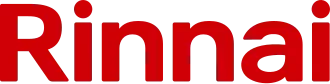 Rinnai logo in red.